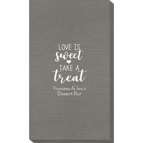 Love is Sweet Take a Treat Bamboo Luxe Guest Towels